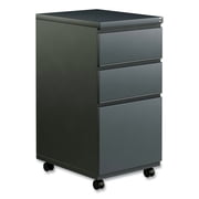 Alera Three-Drawer Metal Pedestal File with Full-Length Pull, 14.96w x 19.29d x 27.75h, Charcoal -ALEPBBBFCH