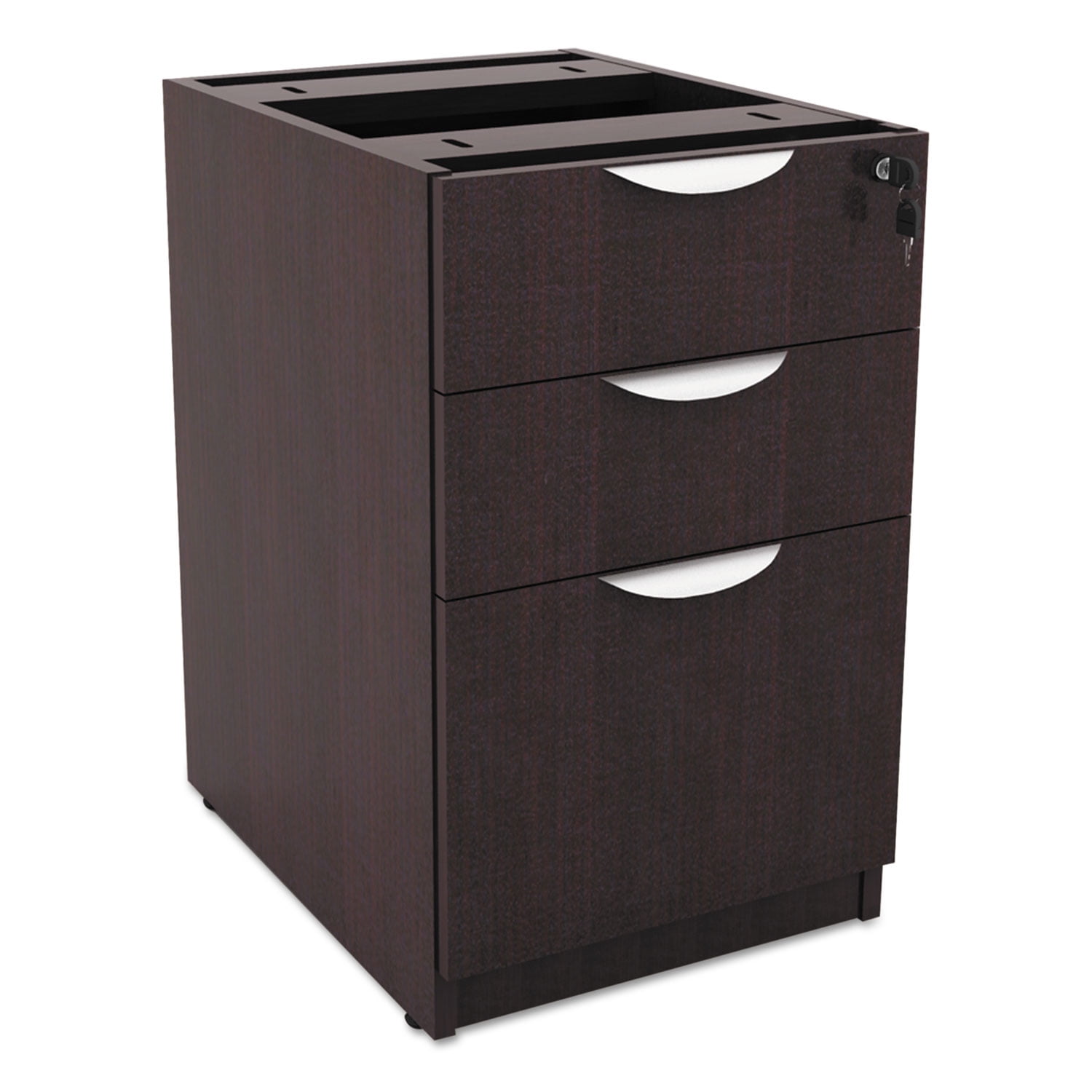 Espresso 15.63'' Wide Lockable 3-Drawer Legal File Pedestal
