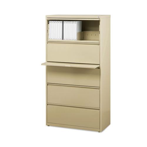 Alera Lateral File, Five Legal/Letter/A4-Size File Drawers, 30" x 18.62" x 67.62", Putty