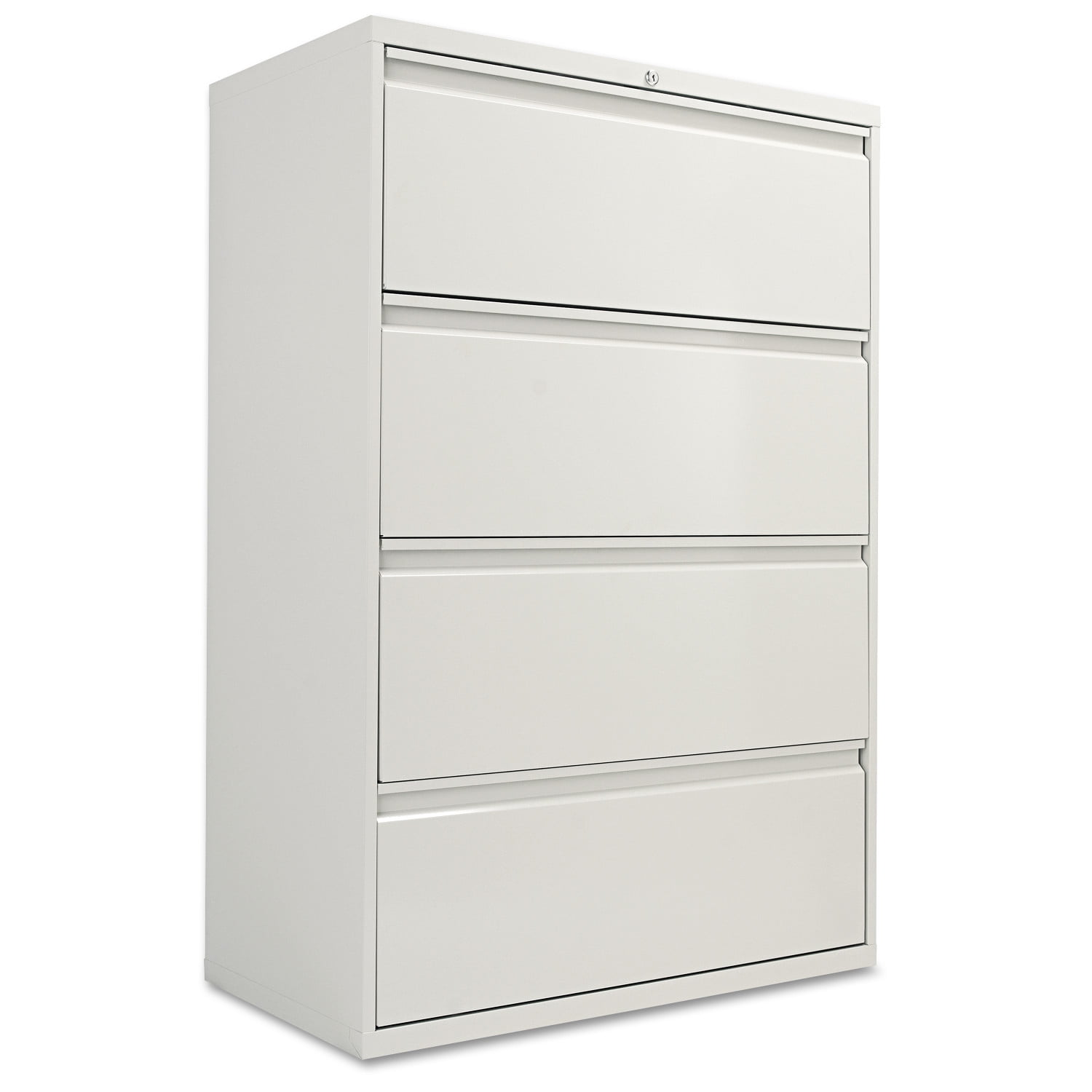 Light Gray Lockable 4-Drawer Lateral Filing Cabinet