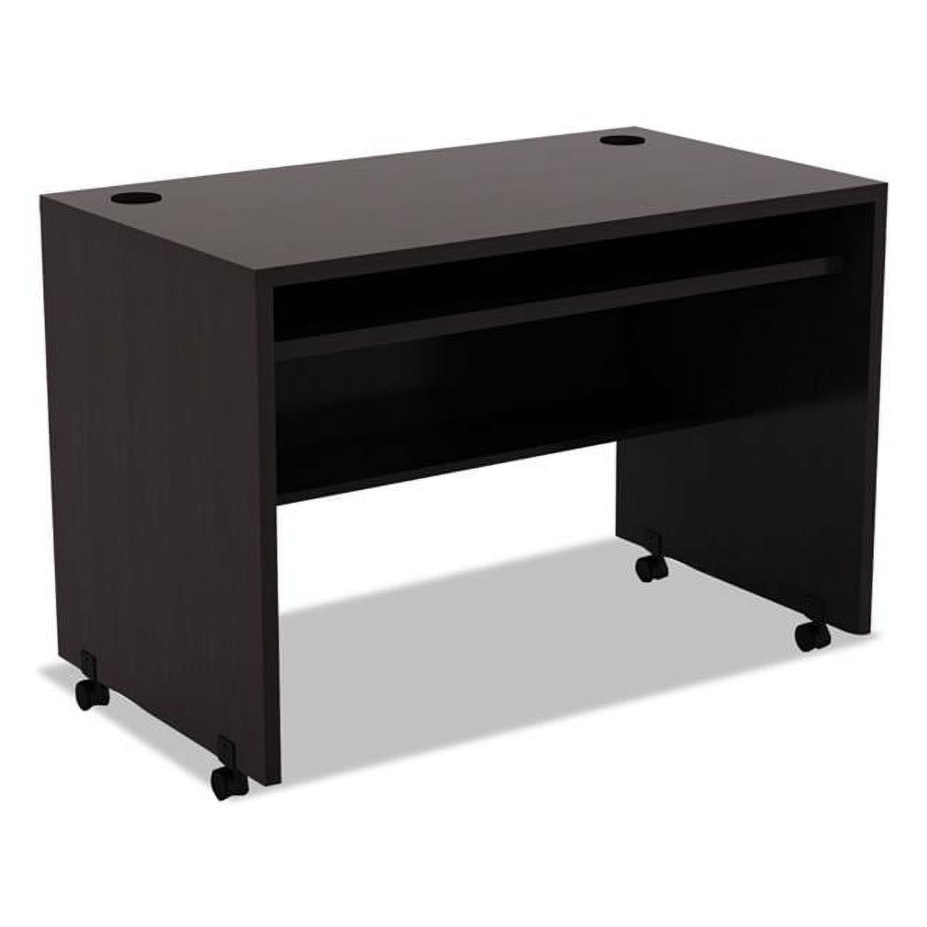 Espresso Mobile Workstation Cart with Slide-Out Keyboard Tray