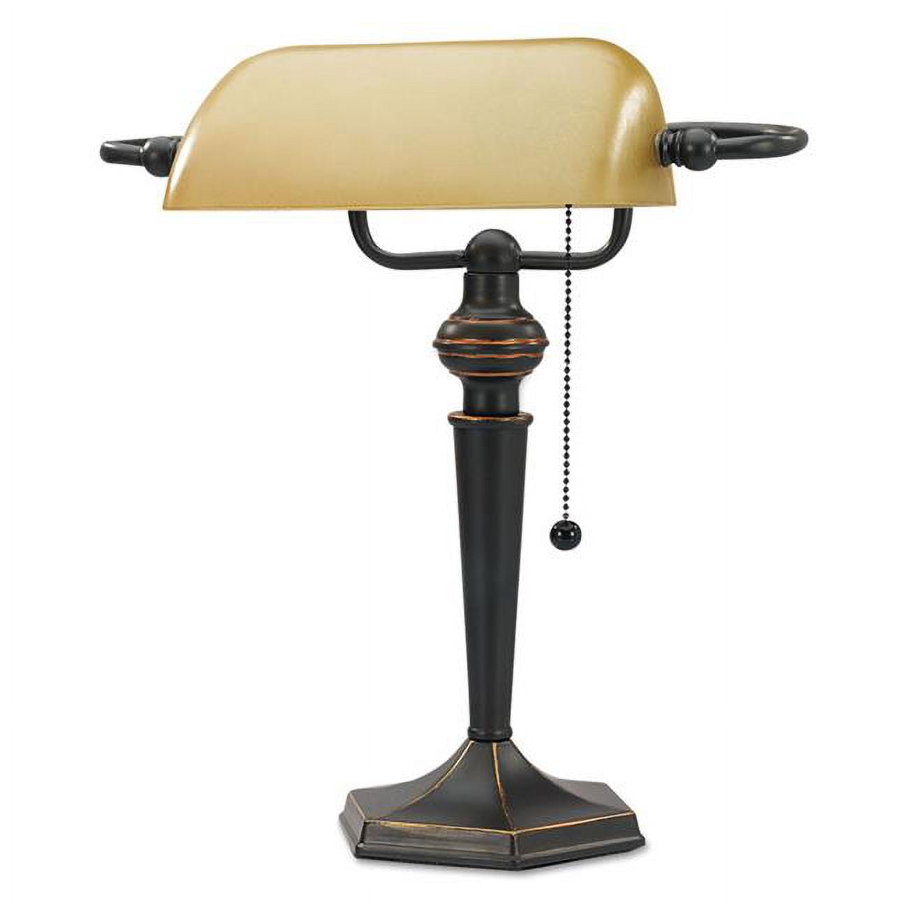 Antique Bronze Bankers Lamp with Black Metal Shade