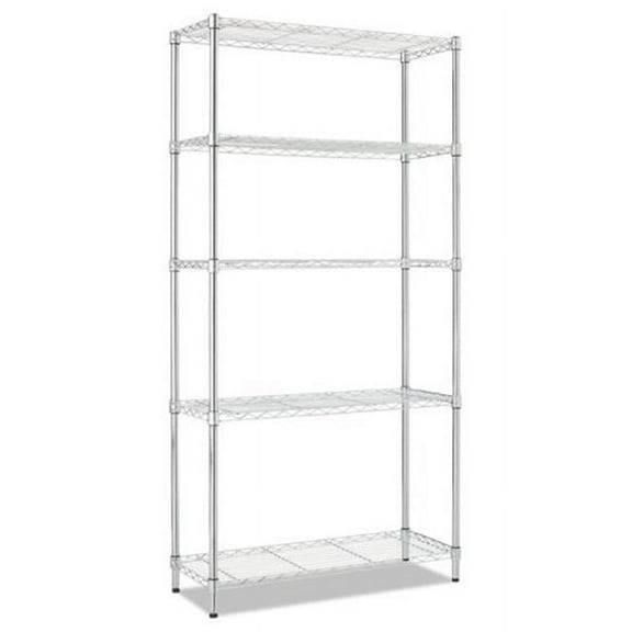 Alera AL  Five-Shelf Residential Wire Shelving - Silver - 36 x 14 in.