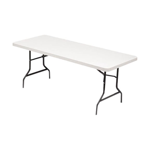 Alera ALE65600 Resin Rectangular Folding Table, Square Edge, 72w x 30d x 29h, Platinum