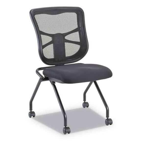 Alera ALEEL4915 Elusion Narm Mesh Nesting Chair, Black - 2 Count