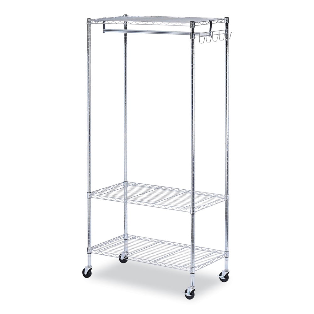Apparel Wire Racks Alera Wire Shelving Garment Rack 30 Garments 36w x 18d x 75h Silver ...