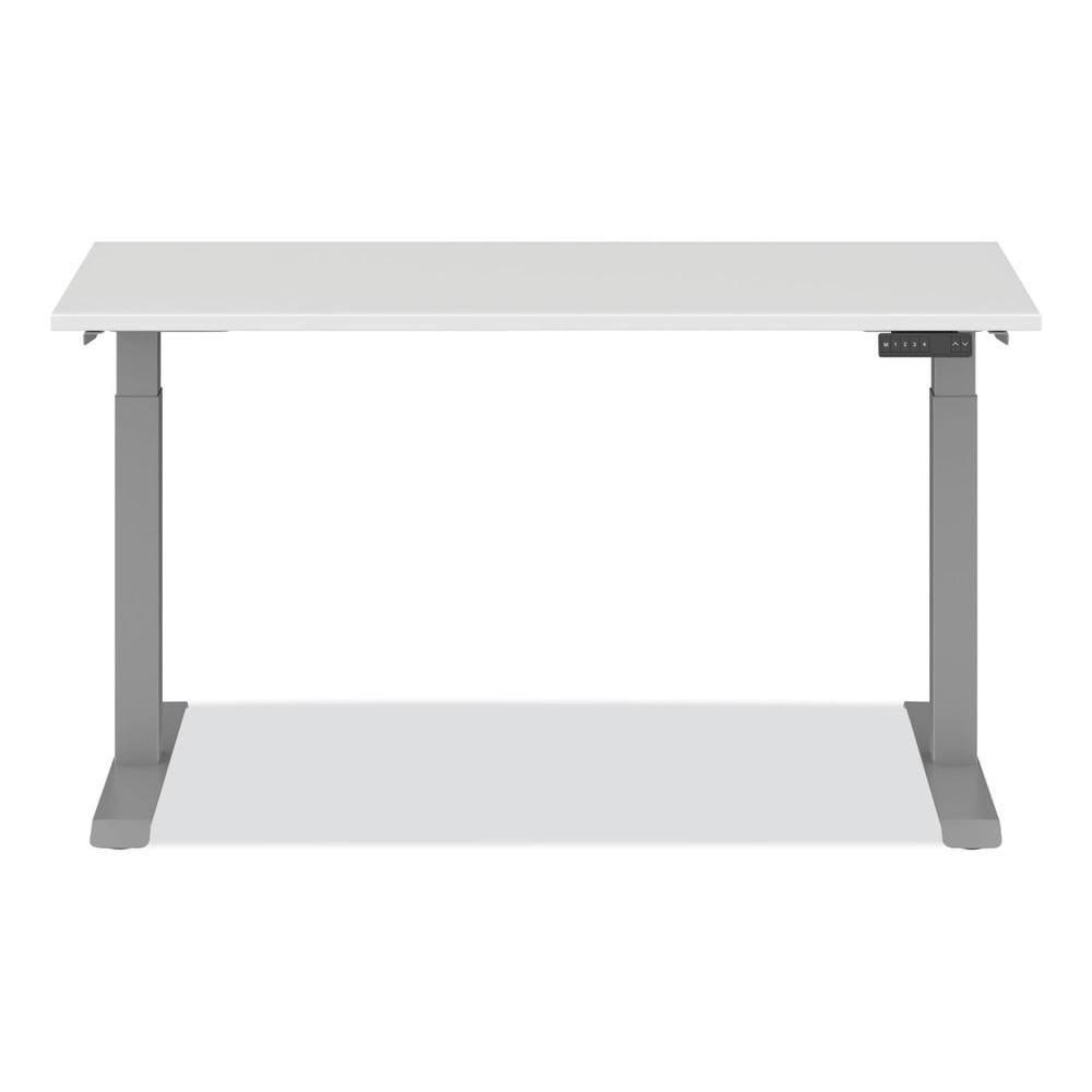 White Adjustable Metal Electric Standing Desk with Memory Controls