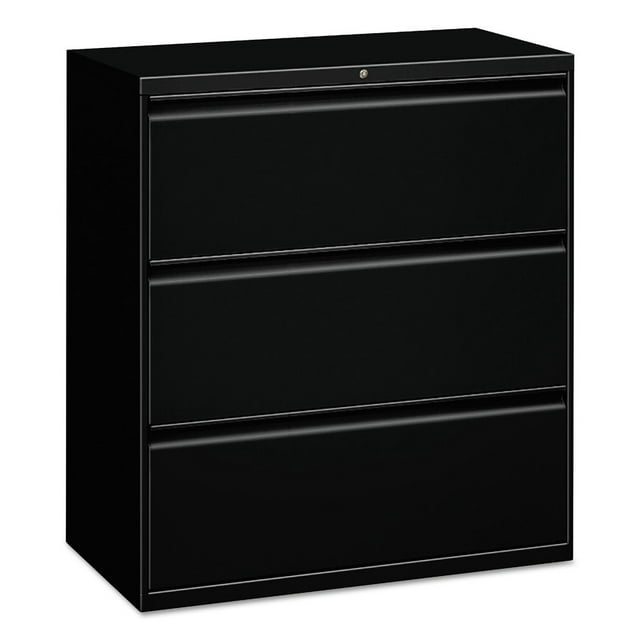 Alera ALELF3041BL Three-Drawer Lateral 30 in. x 18 in. x 39.5 in. File Cabinet - Black