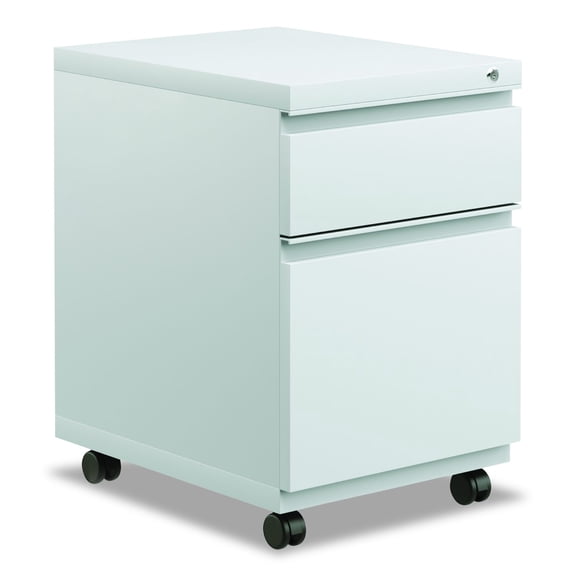 Alera File Pedestal with Full-Length Pull, Left or Right, 2-Drawers: Box/File, Legal/Letter, Light Gray, 14.96" x 19.29" x 21.65"