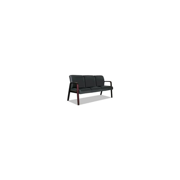 Alera ALERL2319M Reception Lounge WL Series 65.13 in. x 26.13 in. x 33 in. 3-Seat Sofa - Black