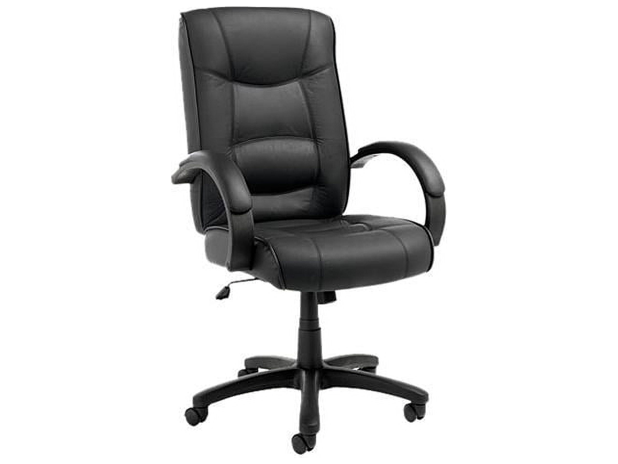 Alera Strada High-Back Swivel/Tilt Office Chair, Black Top-Grain ...