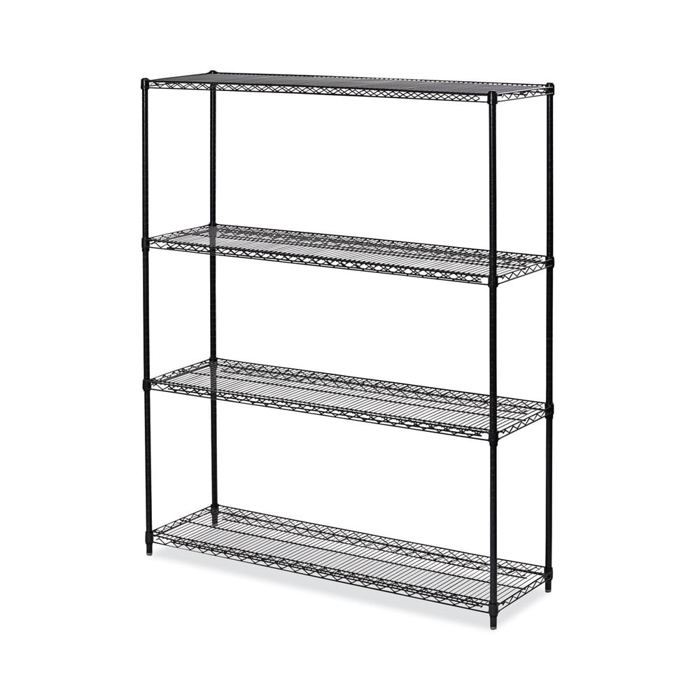 Black Anthracite 4-Shelf Industrial Wire Storage Rack