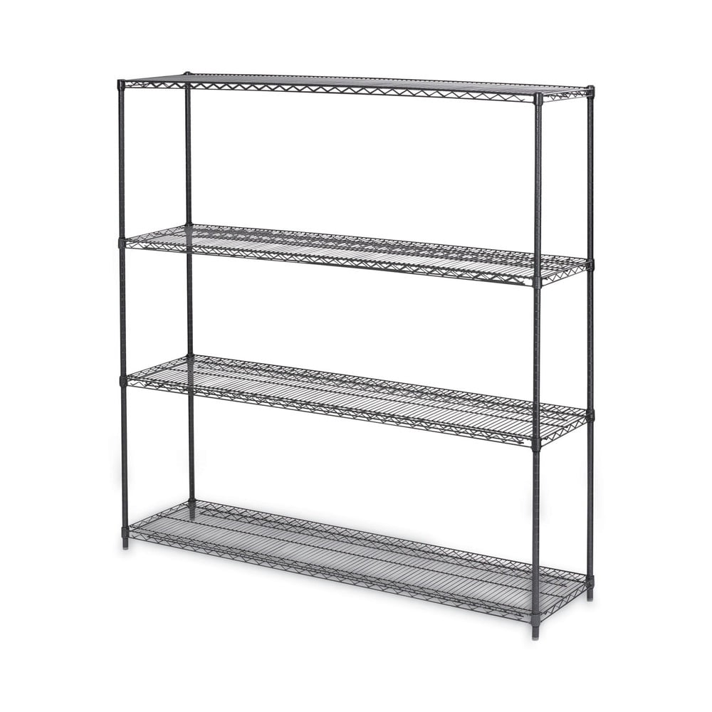 Industrial Black Anthracite 72" Wire Shelving Kit with 4 Shelves