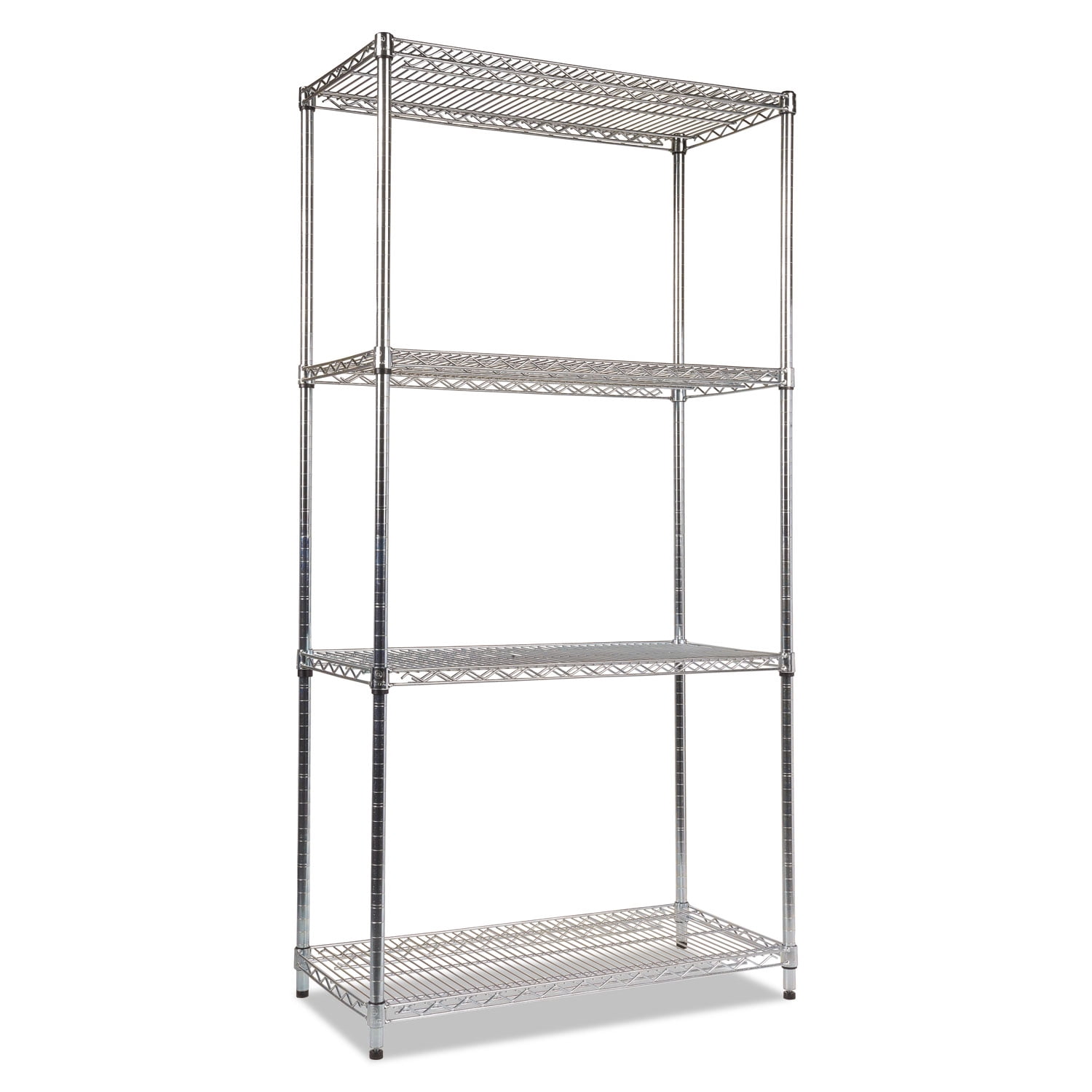 Alera 4-Shelf Wire Shelving Kit, 36x18x72 in., Silver, NSF Certified