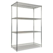 Alera ALESW504824SR 48 in. x 24 in. x 72 in. NSF Certified Industrial Four-Shelf Wire Shelving Kit - Silver