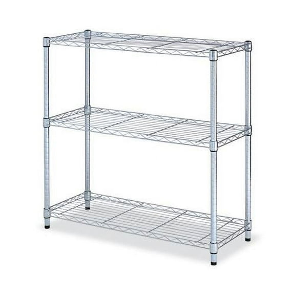 Alera ALESW833614SR 36 in. W x 14 in. D x 36 in. H Three-Shelf Residential Wire Shelving - Silver