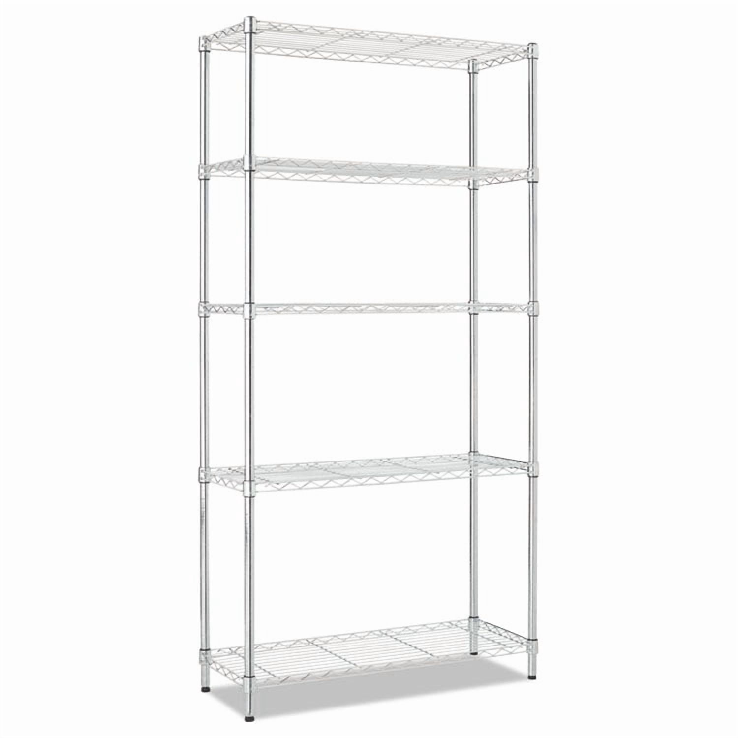 Alera ALE Residential Wire Shelving, Five-Shelf, 36w x 14d x 72h, Silver