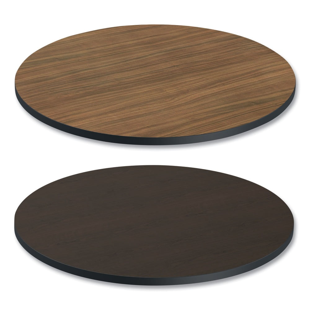 Espresso and Walnut Reversible Round Laminate Table Top