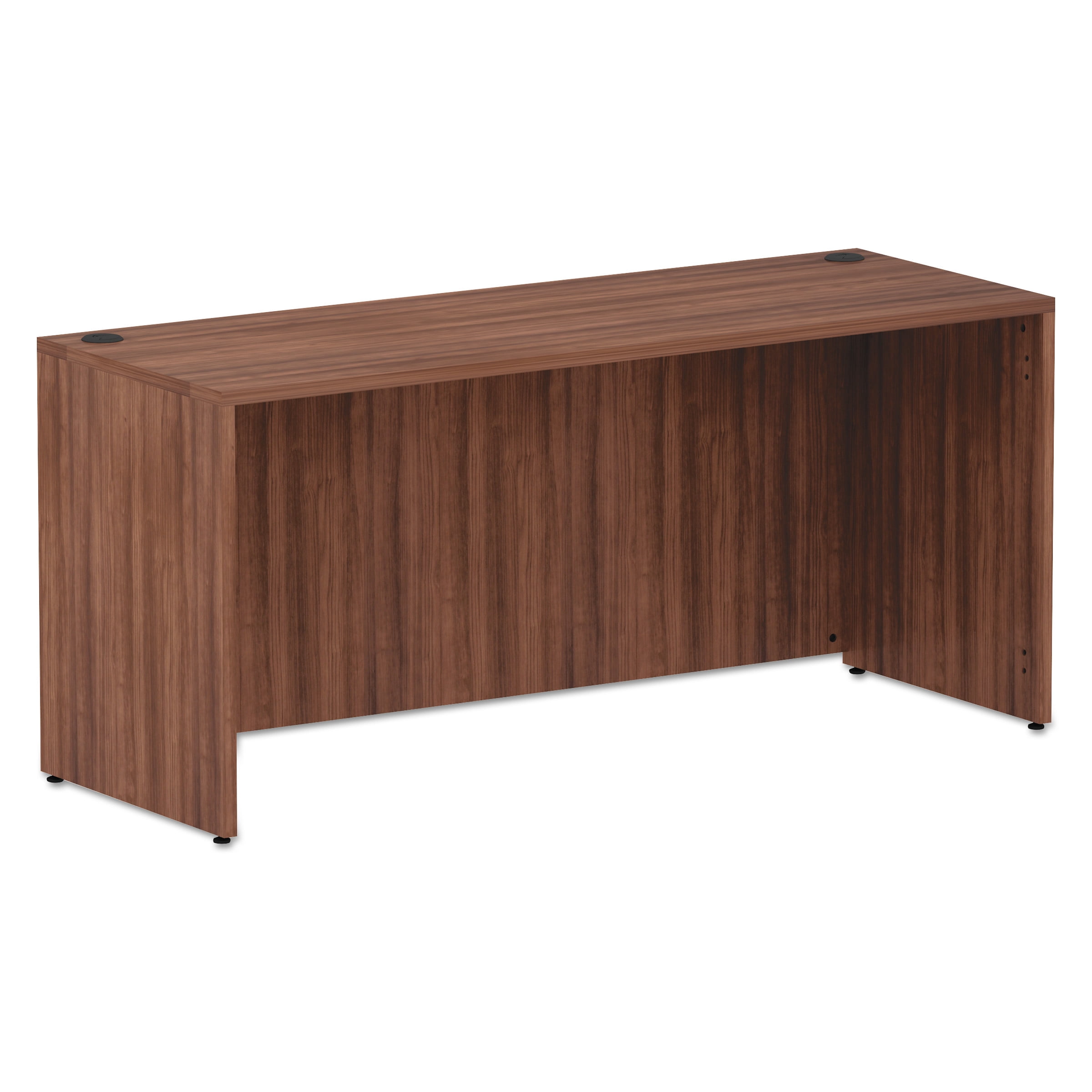 Espresso Wood Office Desk with Filing Cabinet