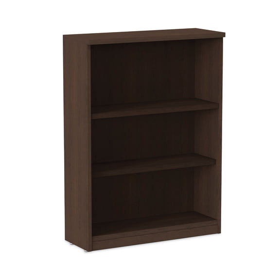 Alera Valencia Series Bookcase, Three-Shelf, 31 3/4w x 14d x 39 3/8h, Espresso