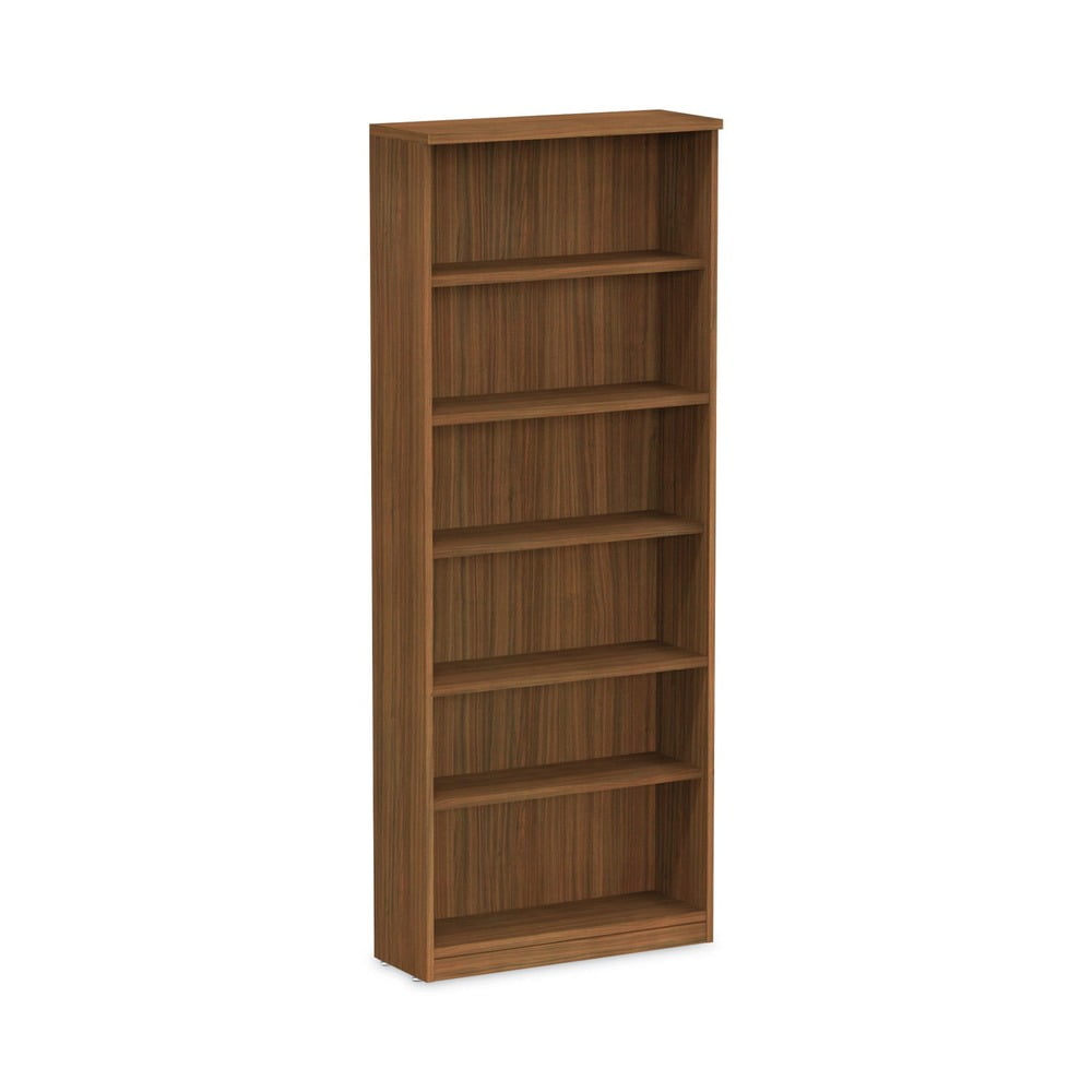 Valencia Modern Walnut 6-Shelf Adjustable Woodgrain Bookcase