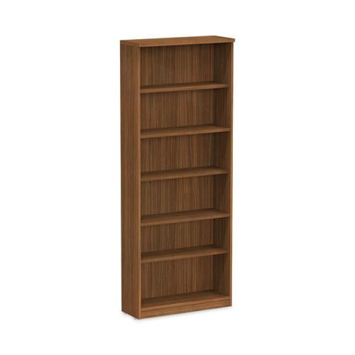 Alera Valencia Series Bookcase, Six-Shelf, 31 3/4w x 14d x 80 3/8h, Mod Walnut