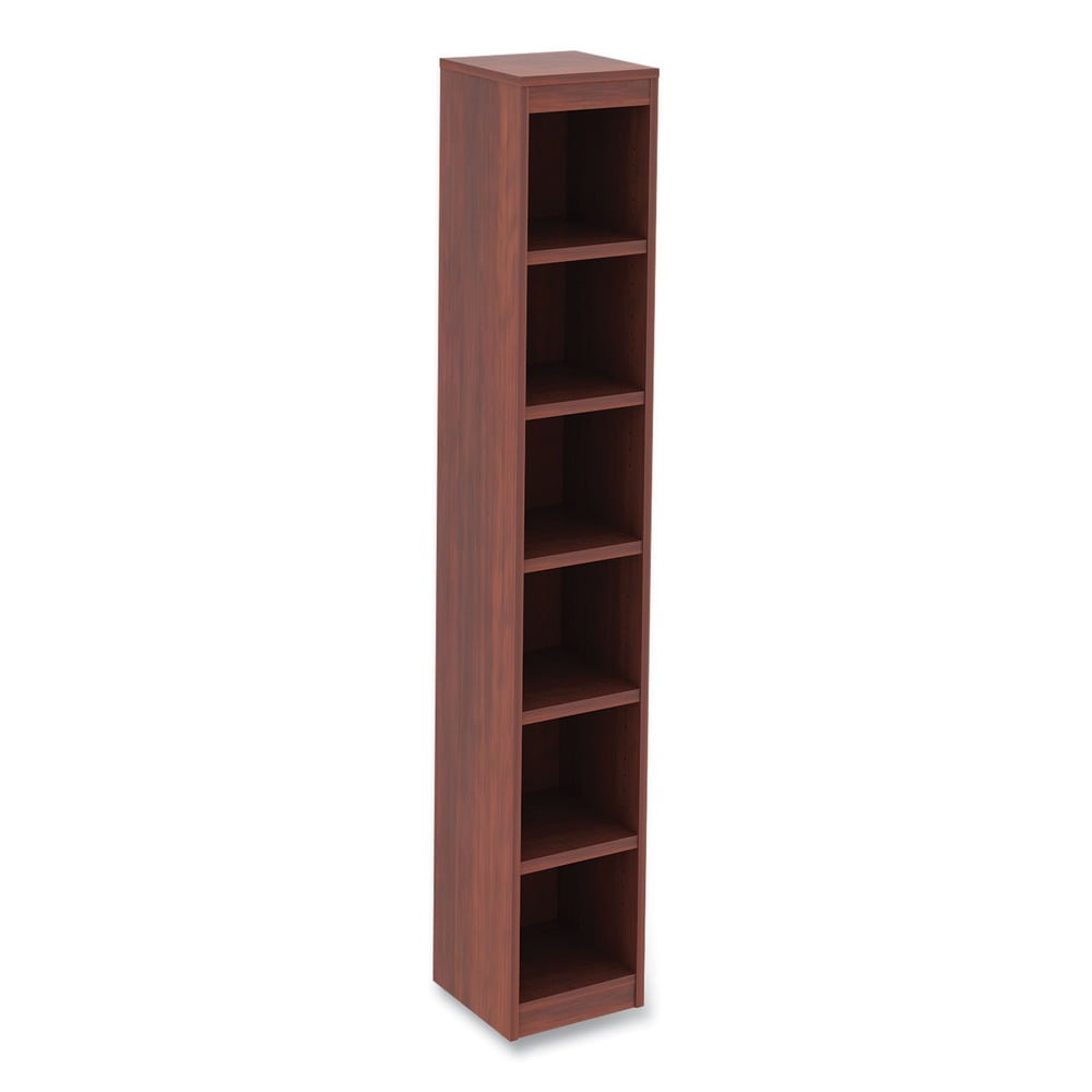 Valencia Medium Cherry Woodgrain Laminate Narrow Bookcase