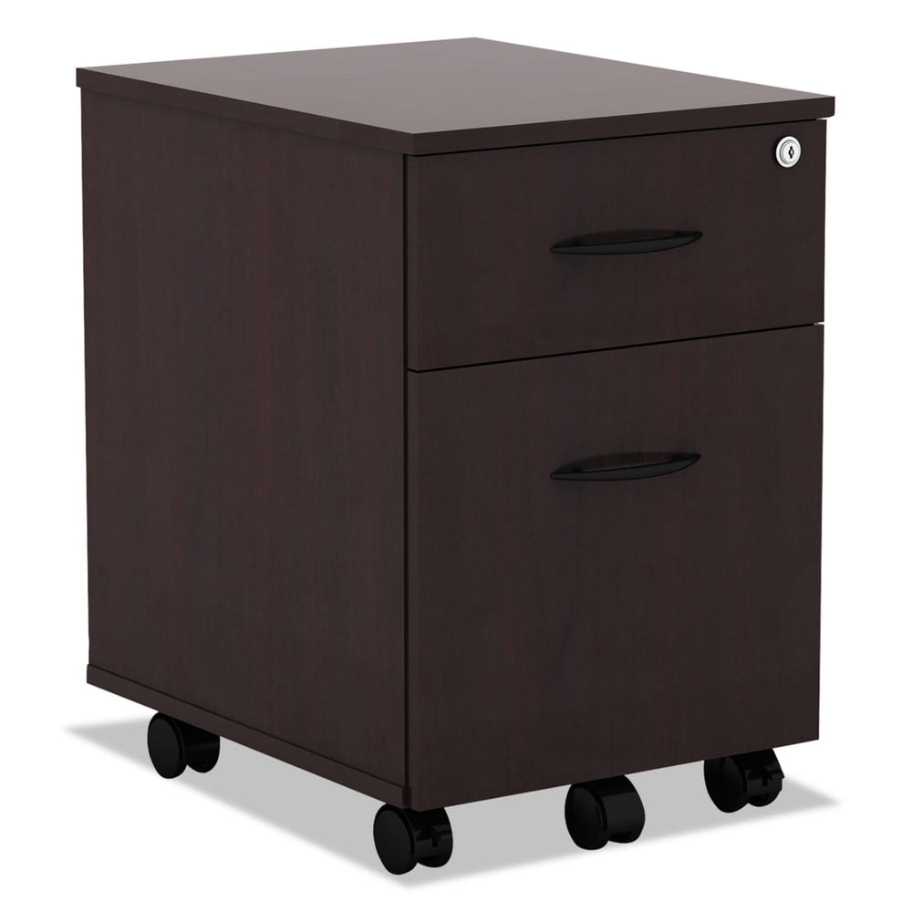 Mahogany Mobile 2-Drawer Lockable Pedestal File Cabinet