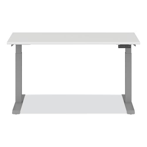 White Adjustable Metal Electric Standing Desk with Memory Controls