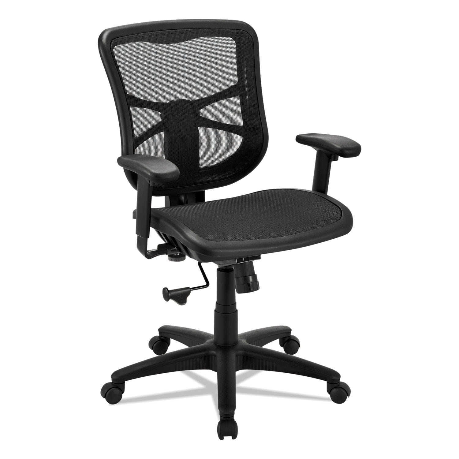 Alera Alera Elusion Series Mesh Mid-back Swivel/tilt Chair, Supports Up To 275 Lbs, Black Seat/black Back, Black Base Aleel42b18