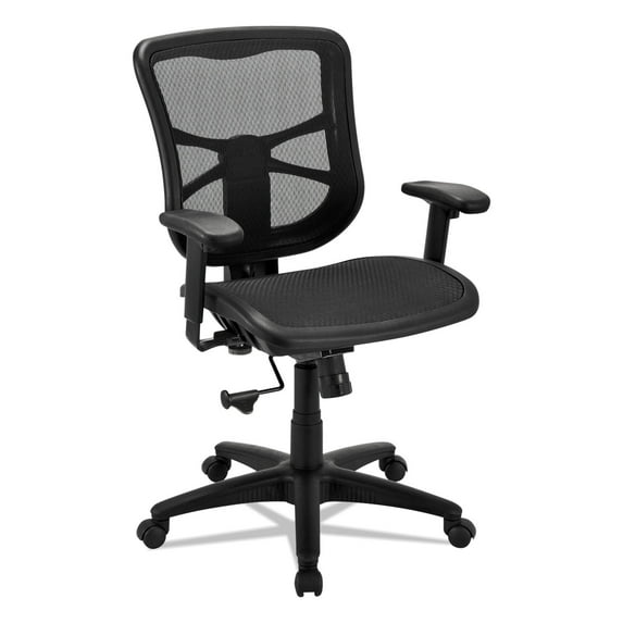 Alera Alera Elusion Series Mesh Mid-back Swivel/tilt Chair, Supports Up To 275 Lbs, Black Seat/black Back, Black Base Aleel42b18