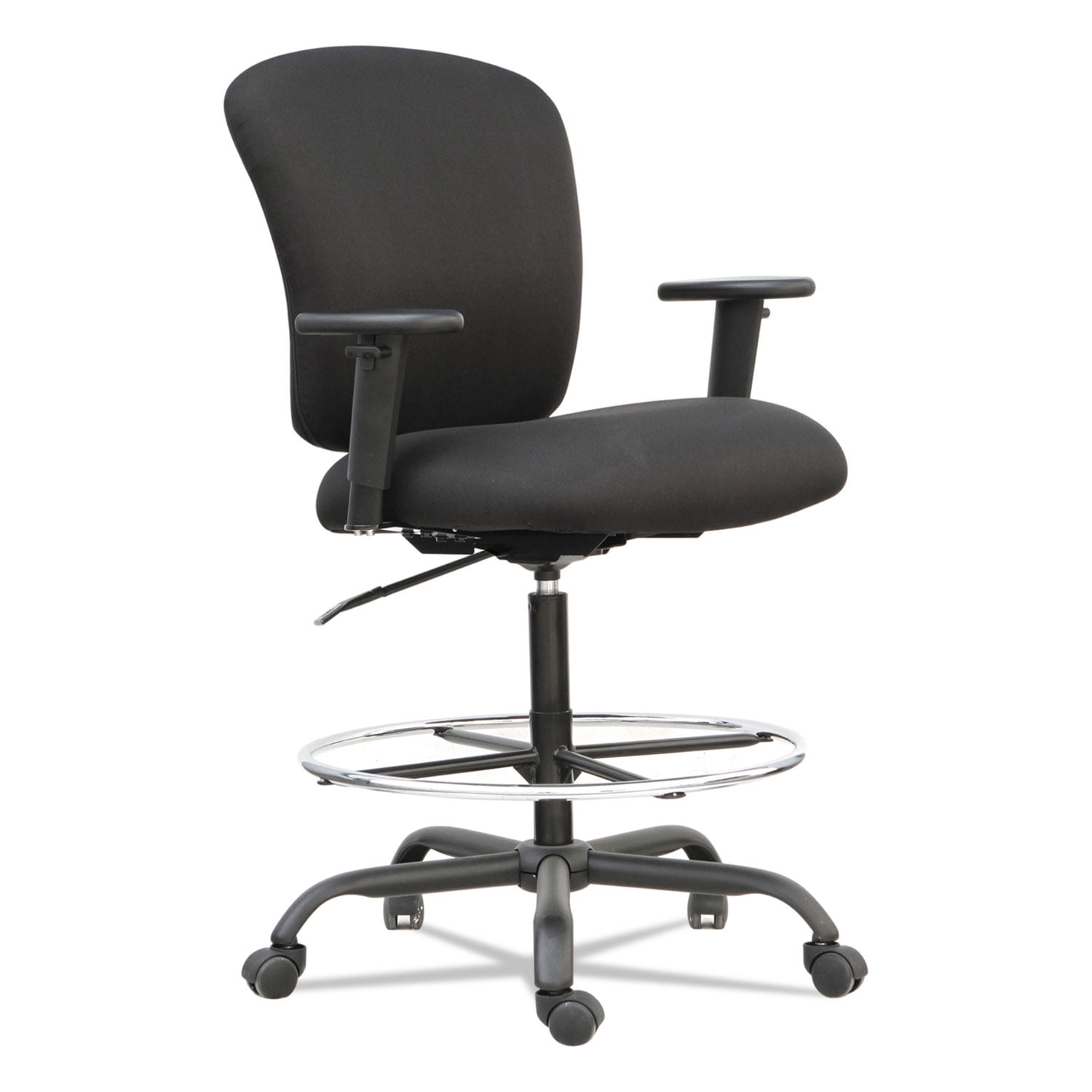 Alera Alera Mota Series Big And Tall Stool, 32.67" Seat Height, Supports Up To 450 Lbs, Black Seat/black Back, Black Base