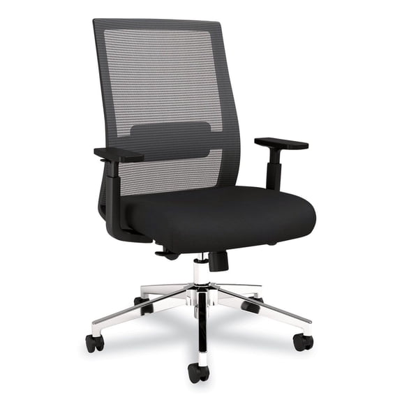 Alera AD41BME17 Ashdale Ergonomic Fabric Swivel Task Chair, Supports Up To 275 Lb, 18.15 To 21.89 Seat Height, Black Seat/back, Black Base