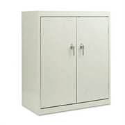 Alera CM4218LG 36 in. x 42 in. x 18 in. Assembled High Storage Cabinet with Adjustable Shelves - Light Gray