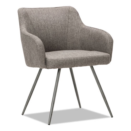 Alera Captain Series Guest Chair, 23.8" x 24.6" x 30.1", Gray Tweed Seat, Gray Tweed Back, Chrome Ba | Bundle of 2