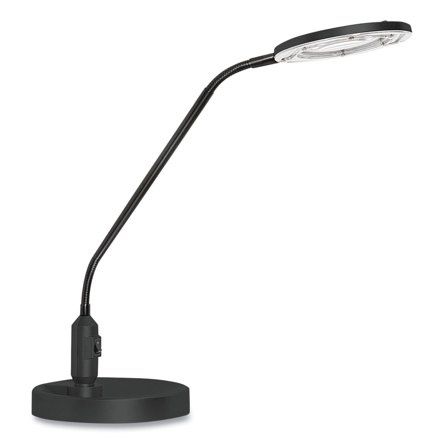 Alera Clamp-on, 3 Diopter Led Desktop Magnifier, 6.88"w X 16.63"d X 16.75"h, Black