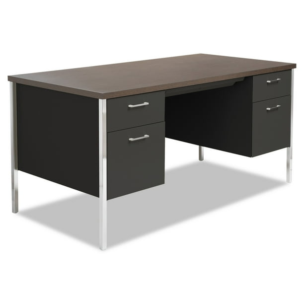 Alera Double Pedestal Steel Desk, Metal Desk, 60w x 30d x 291/2h