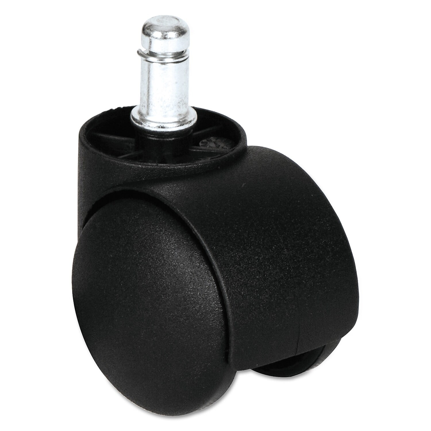 Matte Black Dual Wheel Hooded Casters with Grip Ring Stem