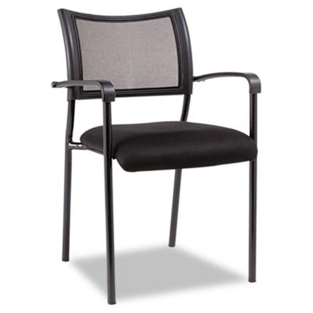 Black Mesh Reception Stacking Chair with Metal Frame