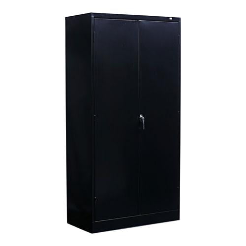 Black Industrial Steel Lockable Office Cabinet with Adjustable Shelving
