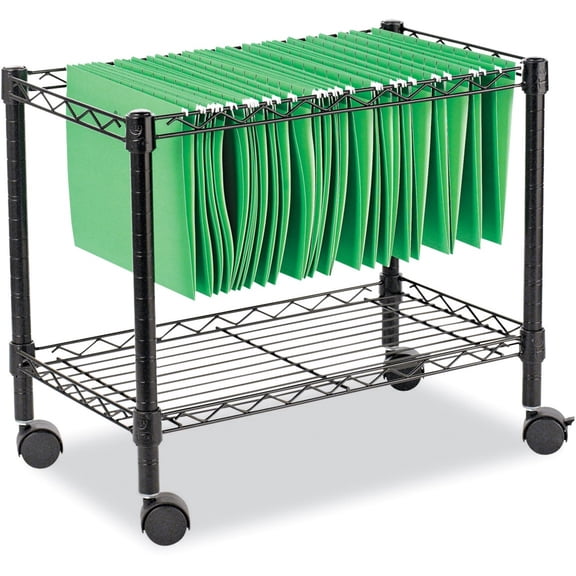Alera Single-Tier Rolling File Cart, 24w x 14d x 21h, Black -ALEFW601424BL