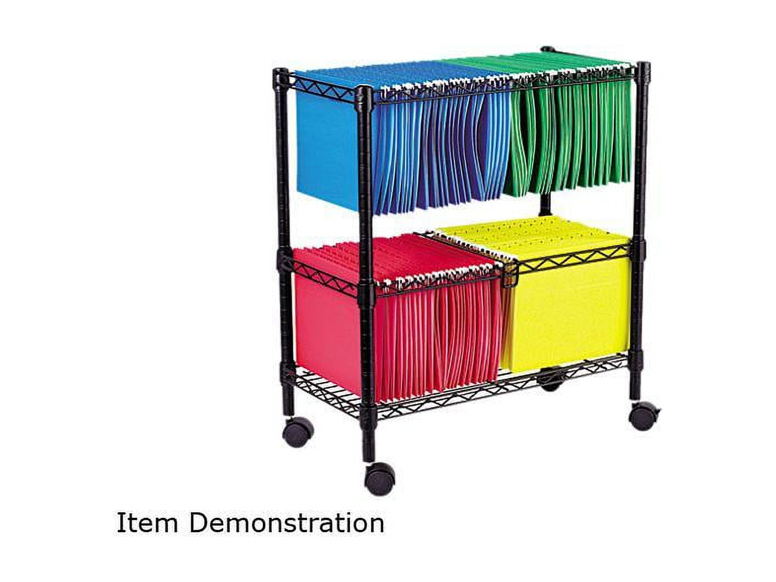 Alera FW60-1426BL Two-Tier Rolling File Cart, 26w x14d x 29-1/2h, Black