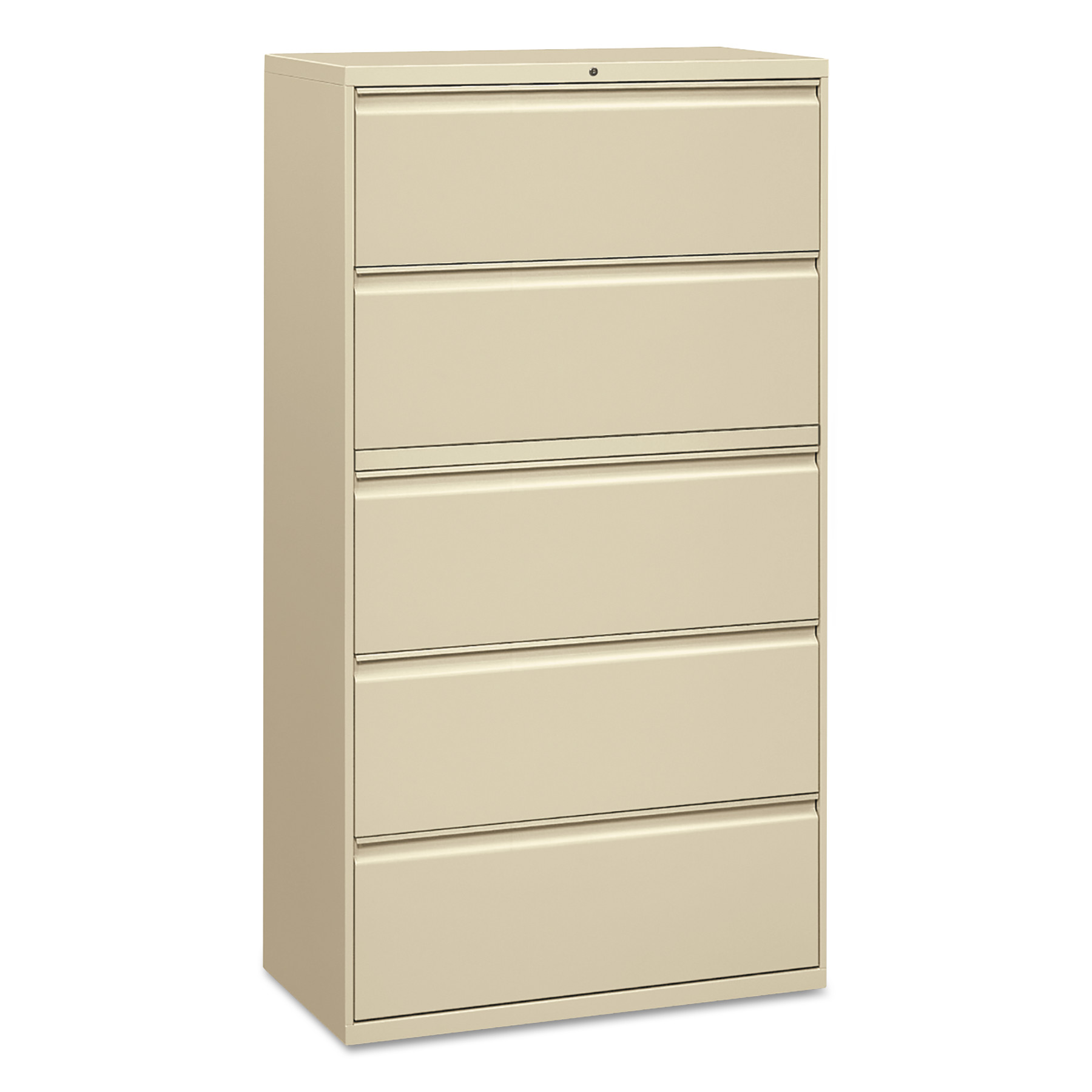 Five-Drawer Lateral File Cabinet 36W X 18D X 64.25H Putty | Total Quantity: 1 - image 1 of 2