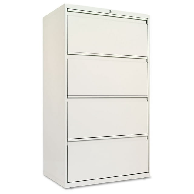 Alera Four-drawer Lateral File Cabinet, 30w X 18d X 52.5h, Light Gray
