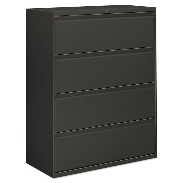 Alera Four-drawer Lateral File Cabinet, 42w X 18d X 52.5h, Charcoal