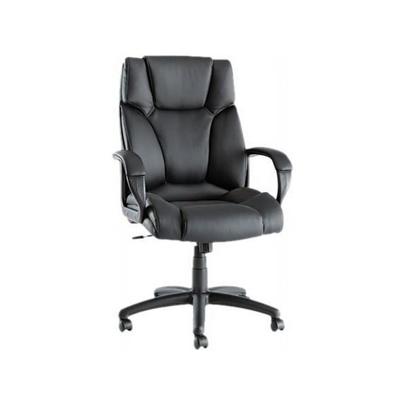 Alera Fraze Series Executive High-Back Swivel/Tilt Bonded Leather Chair, Supports 275 lb, 17.71" to 21.65" Seat Height, Black