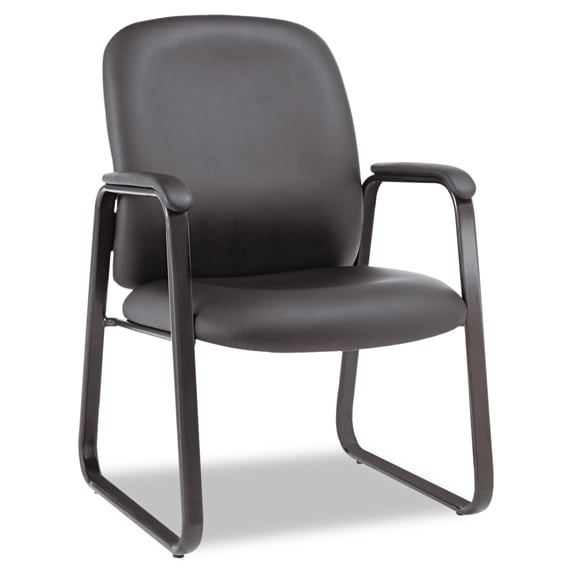 Genaro Series Guest Chair, Black Leather, Sled Base Seat - Walmart.com