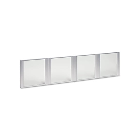 Alera Glass Door Set With Silver Frame For 72" Wide Hutch, Clear, 4 Doors/Set