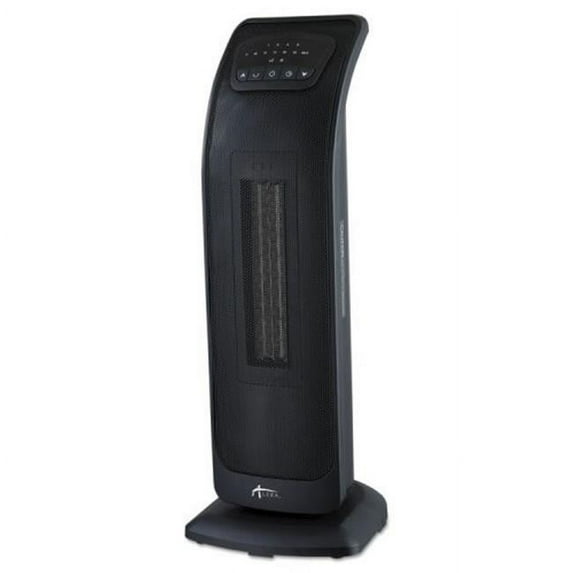 Alera HECT23 23.12 H x 9.25 W x 8.38 D in. Tower Ceramic Heater with Remote Control, Black