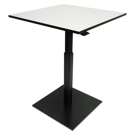 Alera Hospitality Series Height Adjustable Table, 31.5 x 31.5 x 29.5 - 42.5,Gray/Black - Height-adjustable laminate table.